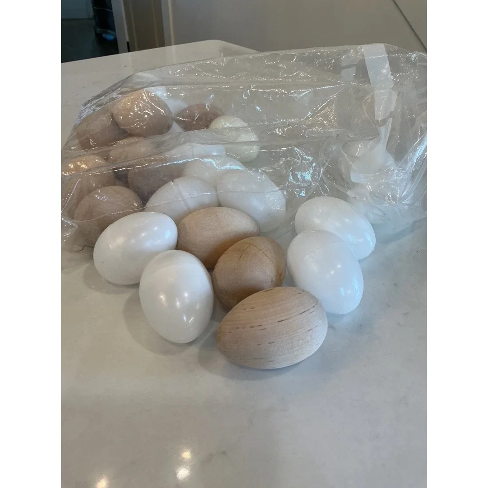 Vintage Bundle Mixed Lot of 26 Plastic Wood Farmhouse Eggs